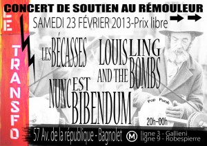 Samedi 23 février: Concert de soutien au Rémouleur